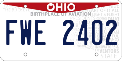 OH license plate FWE2402