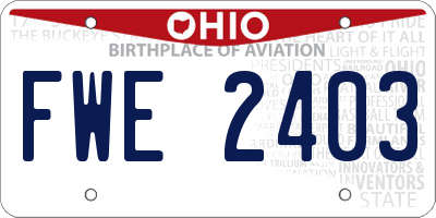 OH license plate FWE2403