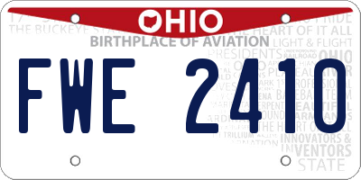 OH license plate FWE2410