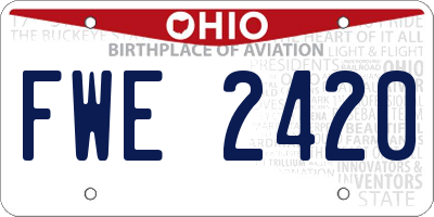 OH license plate FWE2420