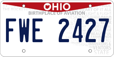 OH license plate FWE2427