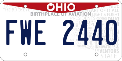 OH license plate FWE2440
