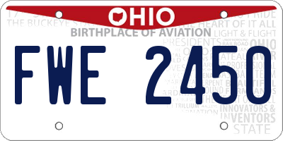 OH license plate FWE2450