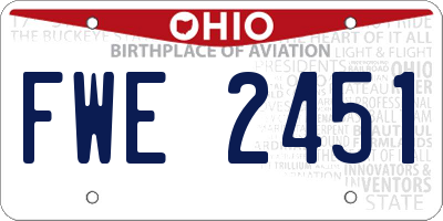 OH license plate FWE2451