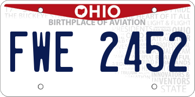 OH license plate FWE2452