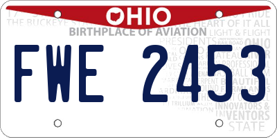 OH license plate FWE2453