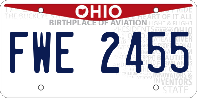 OH license plate FWE2455