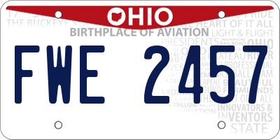 OH license plate FWE2457