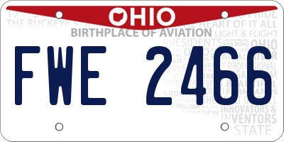 OH license plate FWE2466