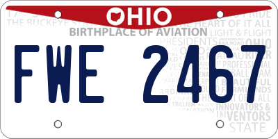 OH license plate FWE2467