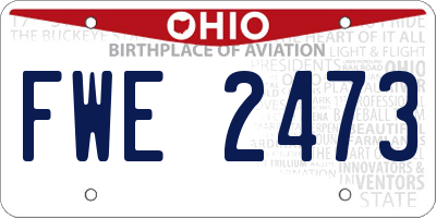 OH license plate FWE2473