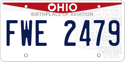 OH license plate FWE2479