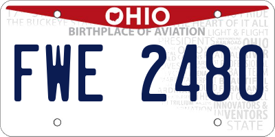 OH license plate FWE2480