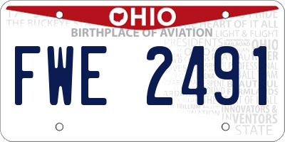 OH license plate FWE2491