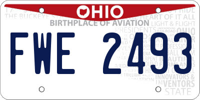 OH license plate FWE2493
