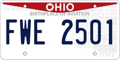 OH license plate FWE2501