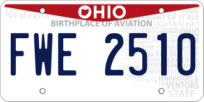 OH license plate FWE2510