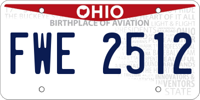 OH license plate FWE2512