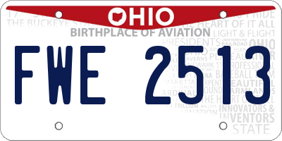 OH license plate FWE2513
