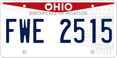 OH license plate FWE2515