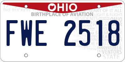 OH license plate FWE2518