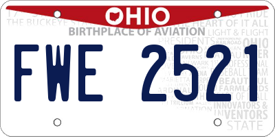 OH license plate FWE2521