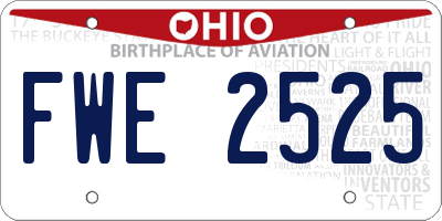 OH license plate FWE2525