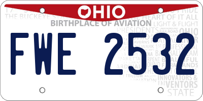 OH license plate FWE2532