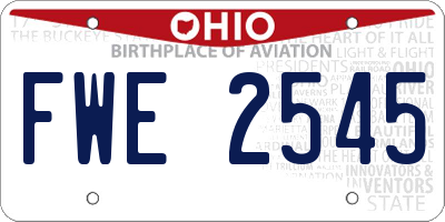 OH license plate FWE2545