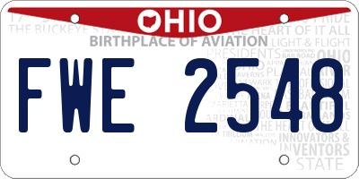 OH license plate FWE2548
