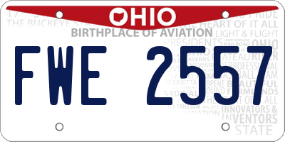 OH license plate FWE2557