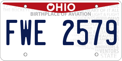 OH license plate FWE2579