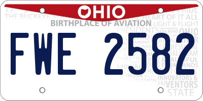 OH license plate FWE2582