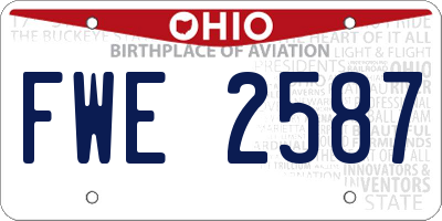 OH license plate FWE2587