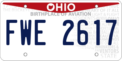 OH license plate FWE2617