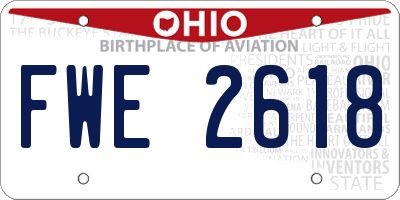 OH license plate FWE2618