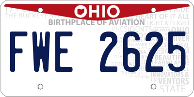 OH license plate FWE2625