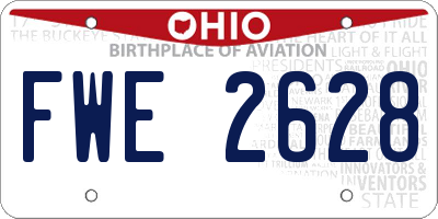 OH license plate FWE2628