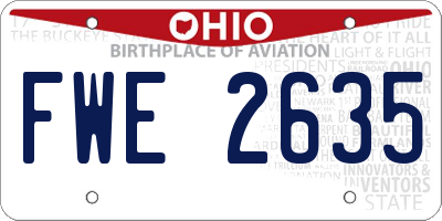OH license plate FWE2635