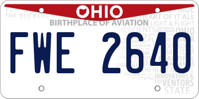 OH license plate FWE2640