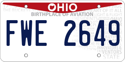 OH license plate FWE2649