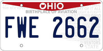 OH license plate FWE2662