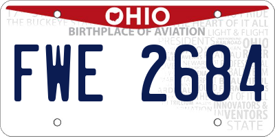 OH license plate FWE2684