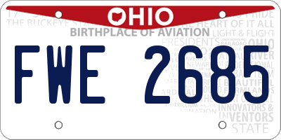OH license plate FWE2685