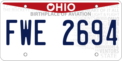 OH license plate FWE2694