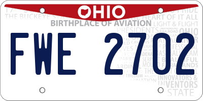 OH license plate FWE2702