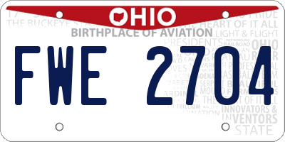 OH license plate FWE2704