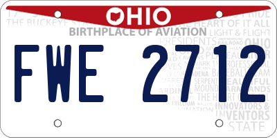 OH license plate FWE2712