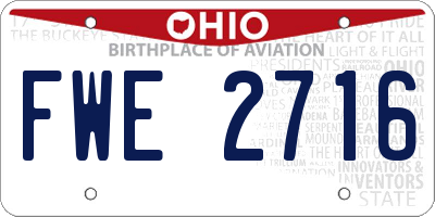 OH license plate FWE2716