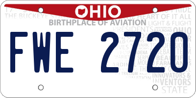 OH license plate FWE2720
